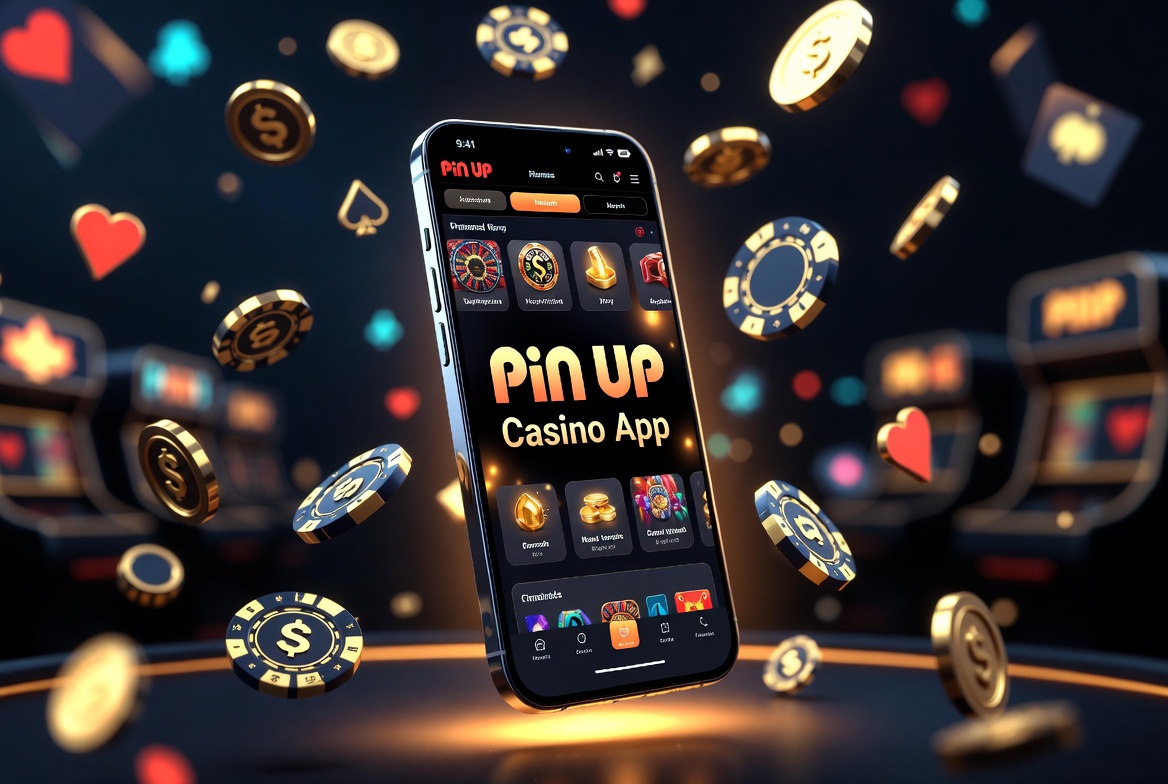 Pin Up Casino mobile app interface on smartphone